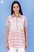 Slub Cotton Frilly Zoom Shirt In Block Print